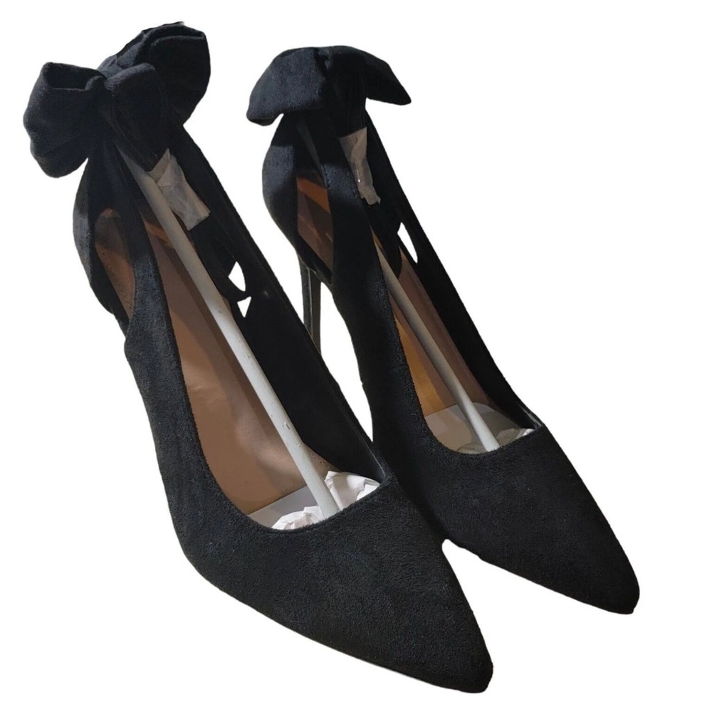 NIB*** ZBY WOMENS ANKLE STRAP STILETTOS / BLACK /  SUEDE / SIZE 8